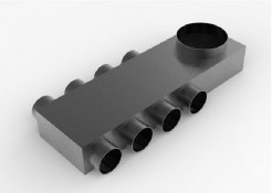 Collettore aria da sottofondo 160 in - 8 x 75 out due lati Collettore aria da sottofondo 160 in - 8 x 75 out due lati